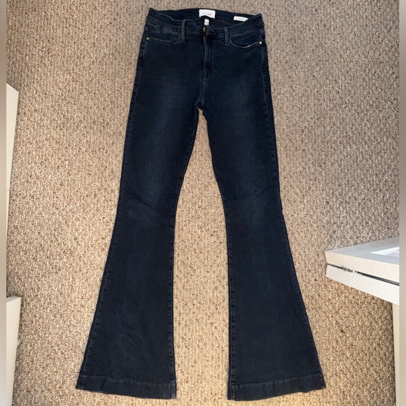 Frame Denim Denim - Frame Denim Black High-Rise Flare Jeans